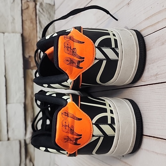 White Black and Orange Nike Air Force 1 - Picture 7 of 7